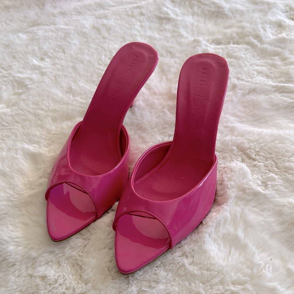 Pink mule pumps